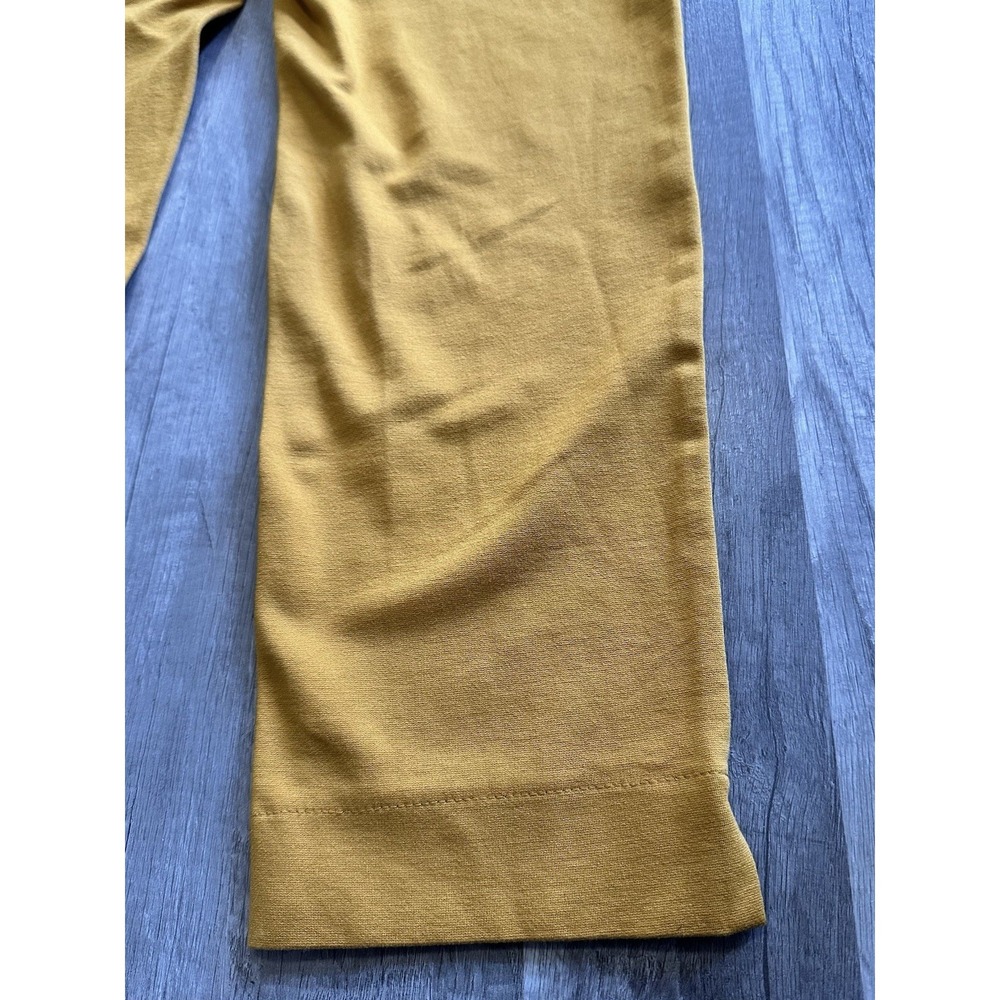 Malu Yellow dress pants cropped women's Size Large L Slit - Picture 10 of 15